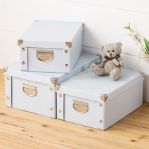 파스텔 접이식 종이 리빙박스 물건 수납정리함 보관 수납 폴딩 정리 옷정리 컬러 보관함, 대 : 50 x 30 x 23cm, 03 : 블랙