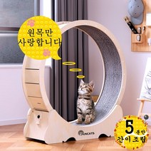 RUNCATS 무소음 간단 설치 캣휠 고양이캣휠, 간단 설치M(91*36*98), 나무색