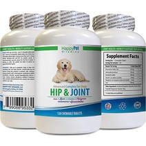 강아지 관절 영양제 관절약 보조제 HAPPY PET VITAMINS LLC Dog Joint and Hip Supplement - Health Stiff Solution LUBRI