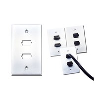 신길전자 벽면 HDMI 2포트 알루미늄 판넬 월플레이트 인테리어콘센트, 기역자형