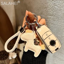 벤츠e클래스w213 car remote key case 커버 쉘 액세서리 메르세데스 a c es g class glc cle cla glb gls w177 w205 w222, e-화이트 키체인 4