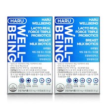 하루웰빙 락토 리얼 포스 트리플 프로바이오틱스 500mg x 60캡슐, 60정, 2개