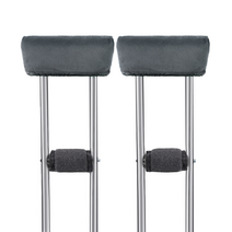 Healifty 4pcs Crutch Pads Universal Underarm and Hand Grip Padding for Arm Crutches Elastic Walking, 01 Black