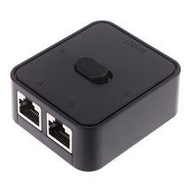 랜선분배기 2 포트 기가비트 네트워크 스위치 RJ45 CAT 5/6 LAN 허브 박스 선택기 무전원 양방향 어댑터 커넥터, [02] Black, 1개