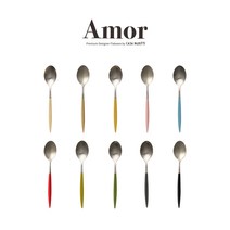 까사무띠 아모르 커트러리 양식기 디저트스푼 실버, 블랙