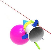 작용반작용 레일 풍선로켓 만들기키트 과학실험키트 과학교구 과학놀이키트 관찰 과학, 1인용