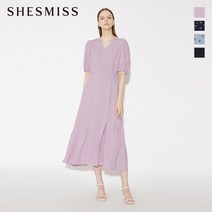 쉬즈미스신상 스트랩 브이넥 롱 원피스_SWWOPM21150