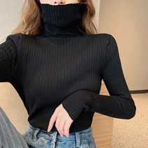 겨울 여자옷 가을 기모 안감 목티 예쁜 컬러 폴라티 안감목티 데이트룩 여성 베이직슬림핏골지티 시즌