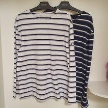 가을 간절기 스트라이프 싱글 오버핏 티셔츠 신축성 짱 스트라이프 뉴코아 울산점