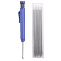 Solid Carpenter Pencil Set Leads Built-In Sharpener Deep Hole Mechanical Marker Marking Pen Tool, 한개옵션0