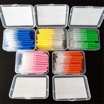 치면착색제 교정용왁스 치과용 고리 유아 아기치실 60pcs 0.6-1.5mm 치간 브러쉬 건강 관리 치아 푸시 풀 escova 음식과 플라크 제거 더 나은 치아 구강 위생 도구, 1-1.2mm 블루