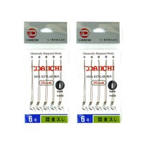 다이치 관동스레 무미늘 묶음바늘 2본 민물 붕어 낚시 바늘, 4호