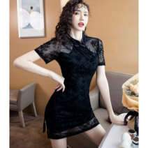 여름 레이스 원피스 블랙 치포우 고퀄리티 숏드레스 SDS2103059Z