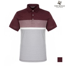 인디안 TREMOLO 컬러블럭 배색 반팔 카라 티셔츠_TRBASVM3106