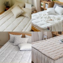 극세사 면 모달 두꺼운 침대 토퍼 패드 깔개 매트 SS Q, Q_블루