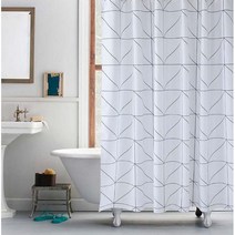 욕조 욕실 샤워 실 파티션 다이소 화장실 커튼 가림막, 01_헤링본 그레이L180x180/YS-06