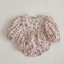신생아옷 아기옷 귀여운 코튼 리넨 긴팔 점프수트 원피스 의상 스타일 봄 가을 여아 바디 수트