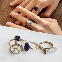 [마물샵] 써지컬 여성 악세서리 반지 앤틱젬스톤세트