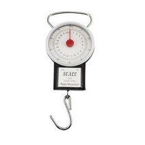 매달림 저울 22Kg 휴대용 행잉 스케일 포인터 균형 물고기 포켓 수하물 무게 측정 테이프 포함, Black
