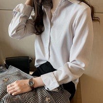베이직 기본템 여성 스트라이프 블라우스 셔츠 3컬러;A1D56E