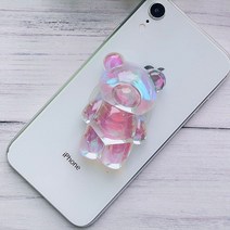 에이와이 곰돌이 홀로그램 오로라 핸드폰 베어 그립톡