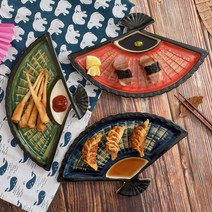 일식집 횟집 스시 회 접시 플레이팅 접시, 레드패턴, 1개