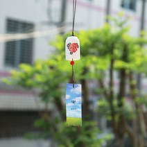 MEIISEO현관종 도어벨 방울 행운의나무 풍경 유리종, 로즈 윈드 차임