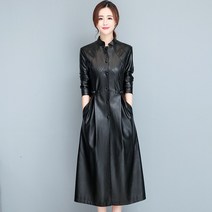 Ogfaour여성 가을과 겨울 새로운 용 중간 길이 한국 스타일 슬림 패션 기질 무릎 길이 윈드 브레이커 트렌드 아우터 자켓 재킷