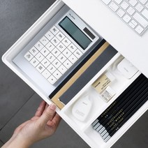 이너스 다용도 접착식 부착식 슬라이딩 틈새 책상밑 테이블 미니 히든 서랍 수납장 소형 중형 대형 사무실 소품정리 정리함, 사무용 접착식 서랍, 소, 화이트