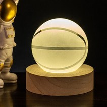 테이블축구 보드게임 풋볼 3D Soccer Basketball Earth Atmosphere Lamp Crystal Ball Table Decorative Be, 07 B Warm Basketball