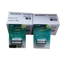 소니충전지 2개입(1카드) 니켈수소AAA LR03 900mAh 1.2V 1000회충전가능