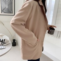 오슈 여성 가을 모임룩 오피스룩 박시핏 심플 쓰리버튼 자켓