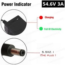 TANGSPOWER 54.6V 3A 리튬 배터리 충전기 54.6V3A 13S 48V 이온 팩 충전기용 전기 자전거, UK, DC 5.5x2.1