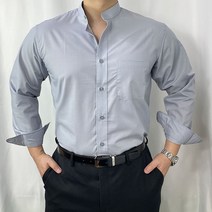 차이나카라 그레이 긴팔 와이셔츠 메노모소 1012 구김적은 남자셔츠 노타이
