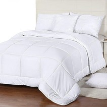 Utopia Bedding 사계절용 다운 얼터너티브 퀼트 이불 트윈 코너 탭이 있는 인서트 세탁기 세탁 가능 독립형 트윈트윈 XL 화이트
