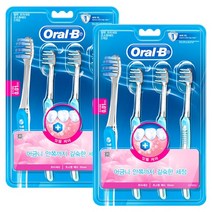 오랄비 초소형 헤드 벨벳 잇몸케어 칫솔 3입, 2팩, 3개입