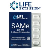 라이프익스텐션 Life Extension SAMe 샘이 아데노실 메티오닌 만니톨 400mg 장용코팅 타블렛 30정 갱년기영양제