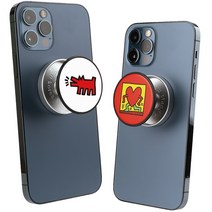 키스해링 스키누 그립톡 스마트톡 팝소켓-1, 워킹하트(스마트톡)