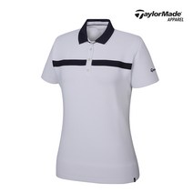 [테일러메이드]여성 카라 라인 배색 반팔 티셔츠 TWTYJ6955-100