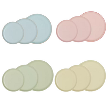 덴비 예쁜 플레이팅 앞접시세트 나눔그릇 샐러드 파스타 디저트 브런치식기 컬러플레이트 3P, 피아자(핑크)