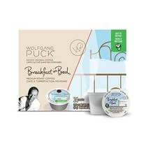 볼프강 퍽 커피 1인분 캡슐 미디엄 로스트 큐리그 K컵 브루어스와 호환 침대에서 아침 식사 24개, 침대에서 아침 식사_24개(1팩)