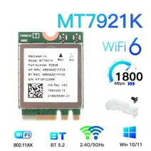 WiFi 6E 인텔 AX210NGW 밴드 24G/5G/6Ghz 80211AX 5374Mbps AX210 블루투스 52 무선 M2 네트워크 어댑터 WiFi 카드 Win10, 01 MT7921K