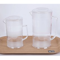 주방이지몰 워터포트 고급 폴리카보네이트 플라스틱 워터디스펜서 대용량 카페 물병 세트, 1L, 투명