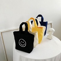 TN 11888 스마일 캔버스백 가방 미니 캔버스 미니에코백 토트백 스마일가방 에코백 손가