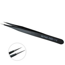 태강산업 비투스 핀셋 ESD핀셋 속눈썹, black, 1개