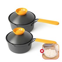 락앤락 스피드쿡 코팅경질냄비 2개+사은품세트 - 라면/김치찌개/이유식팬 1인용미니편수/샤브샤브양수전골추천, 라면편수냄비16cmX2P+가쯔