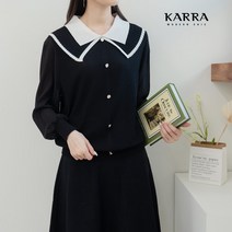 카라 KARRA (77까지)더블카라쉬폰블라우스_KB3SBL002A