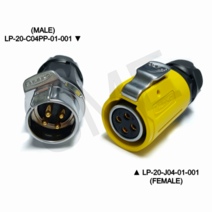 CNLINKO LP-20-J04PE LP-20-C04PP 4P IP67 20파이 산업용 방수 전원 원형 커넥터 암수세트