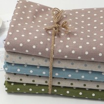 자투리 린넨11수 8mm도트 택1, 린넨 마일드도트 브라운바탕