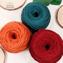 마크라메 재료 푼사 7컬러 120합 80yd 마크라메실, 다크오렌지